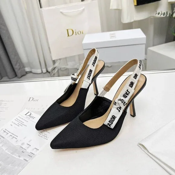 Dior J’Adior Logo Slingback Point Toe Pump - Picture 3 of 5